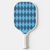 Blauw Bavaria Ruit Vlag Patroon Pickleball Paddle (Voorkant)