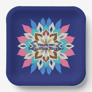 Blauw Bayou 9 inch Vierkante Papieren Borden Bordje