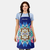 Blauw Bayou Print Schort (Gedragen)