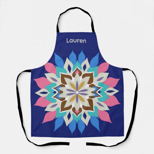 Blauw Bayou Print Schort (Voorkant)