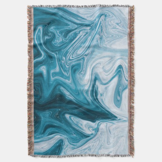 Blauw Beach Waves Abstract ontwerp Deken (Voorkant Verticaal)