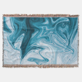 Blauw Beach Waves Abstract ontwerp Deken