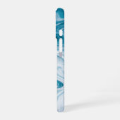 Blauw Beach Waves Abstract ontwerp iPhone 16 Hoesje (Linkerkant)