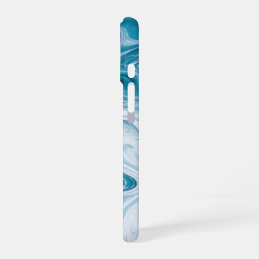 Blauw Beach Waves Abstract ontwerp iPhone 16 Hoesje (Linkerkant)