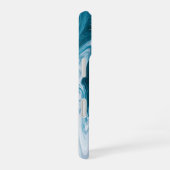 Blauw Beach Waves Abstract ontwerp iPhone 16 Hoesje (Rechterkant)