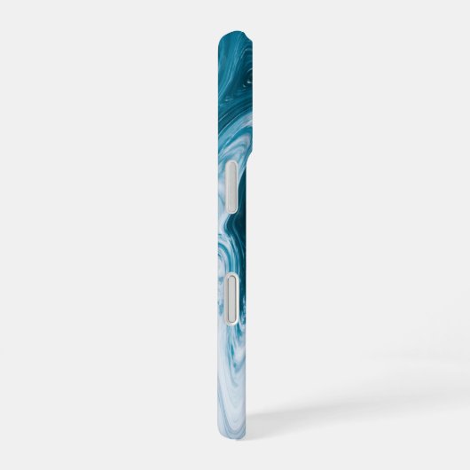 Blauw Beach Waves Abstract ontwerp iPhone 16 Hoesje (Rechterkant)