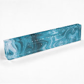 Blauw Beach Waves Abstract ontwerp Naambordje