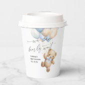 Blauw bearly wacht eenvoudige moderne babyboy douc papieren bekers (Achterkant)