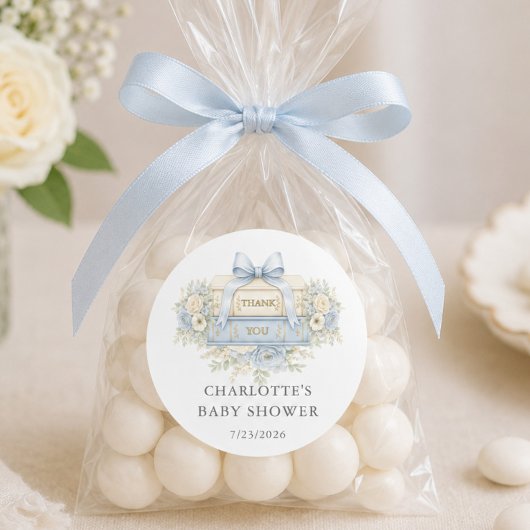 Blauw Bedankt Baby Shower Favor Sticker