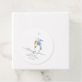 Blauw Bedankt Bloemblaadjes & Prosecco Bruidsfeest Bedankjes Labels (In situ)