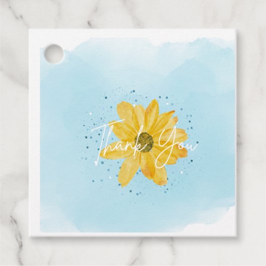 Blauw Bedankt Cadeau Labels (Voorkant)