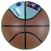 Blauw Bedankt Coach Teken Teamfoto Basketbal (Rechts)