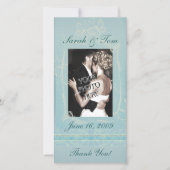 Blauw Bedankt Gepersonaliseerd fotokaart (Voorkant)