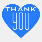 Blauw bedankt hart sticker (Voorkant)