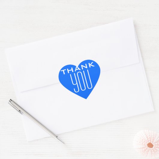 Blauw bedankt hart sticker (Envelop)