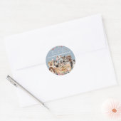 Blauw Bedankt Katten Honden Ronde Sticker (Envelop)