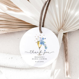 Blauw Bedankt Parels & Prosecco Bruidsfeest Bedankjes Labels