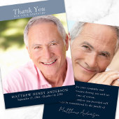 Blauw Bedankt voor uw sympathie fotokaart