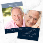 Blauw Bedankt voor uw sympathie fotokaart