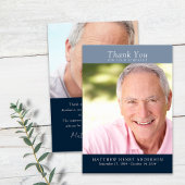 Blauw Bedankt voor uw sympathie fotokaart