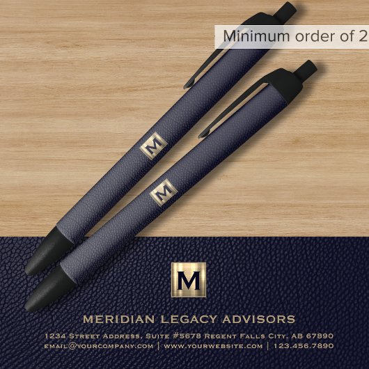 Blauw Bedrijf Monogram Promotie Pen