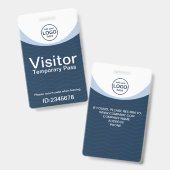 Blauw bedrijfsbezoekerspasje ID aangepaste logo Badge (Voor- en achterkant)