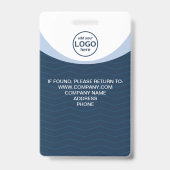 Blauw bedrijfsbezoekerspasje ID aangepaste logo Badge (Achterkant)
