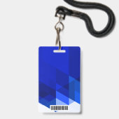 Blauw bedrijfslogo bezoekerpas ID Badge (Achterkant met lanyard)