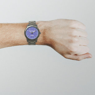 Blauw bedrijfsmerk op Mannen Horloge
