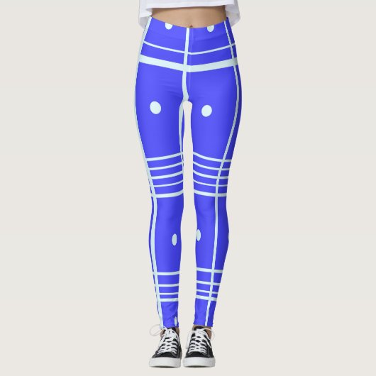 Blauw bedrukte leggings (Voorkant)