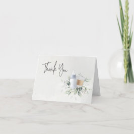 Blauw beeld & nieuwe baby is ingeschakeld Hartelij Bedankkaart