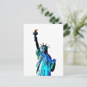 Blauw beeld van Lady Liberty Briefkaart (Staand voorkant)