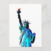 Blauw beeld van Lady Liberty Briefkaart (Voorkant)