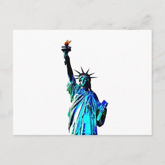 Blauw beeld van Lady Liberty Briefkaart (Voorkant)