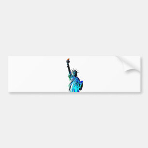 Blauw beeld van Lady Liberty Bumpersticker