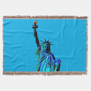 Blauw beeld van Lady Liberty Deken