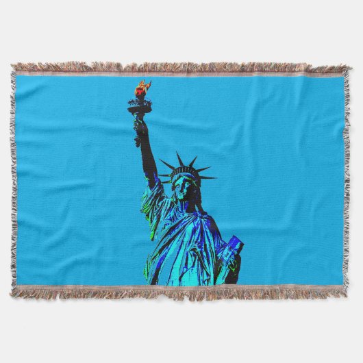 Blauw beeld van Lady Liberty Deken (Voorkant)