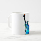 Blauw beeld van Lady Liberty Koffiemok (Voorkant links)