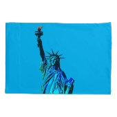 Blauw beeld van Lady Liberty Kussensloop (Achterkant)