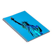 Blauw beeld van Lady Liberty Notitieboek (Rechterzijde)