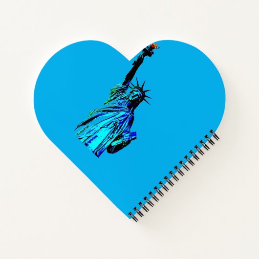Blauw beeld van Lady Liberty Notitieboek (Achterkant)