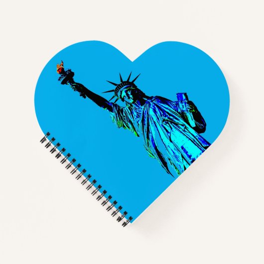Blauw beeld van Lady Liberty Notitieboek (Voorkant)