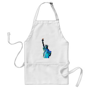 Blauw beeld van Lady Liberty Standaard Schort