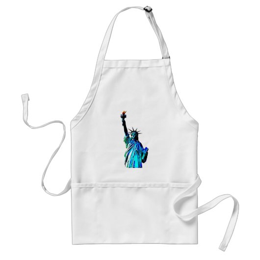 Blauw beeld van Lady Liberty Standaard Schort (Voorkant)