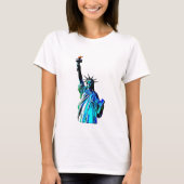 Blauw beeld van Lady Liberty T-shirt (Voorkant)