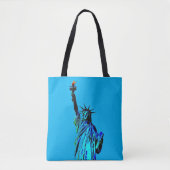 Blauw beeld van Lady Liberty Tote Bag (Voorkant)