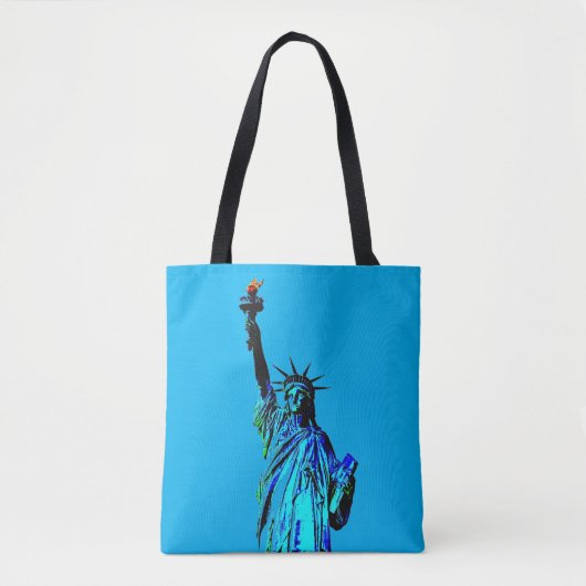 Blauw beeld van Lady Liberty Tote Bag (Voorkant)