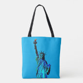 Blauw beeld van Lady Liberty Tote Bag (Achterkant)