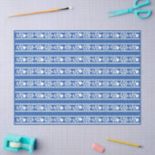Blauw beeninlegwerk bloemrand decoupagepapier tissuepapier (Craft)