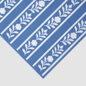 Blauw beeninlegwerk bloemrand decoupagepapier tissuepapier (Detail)